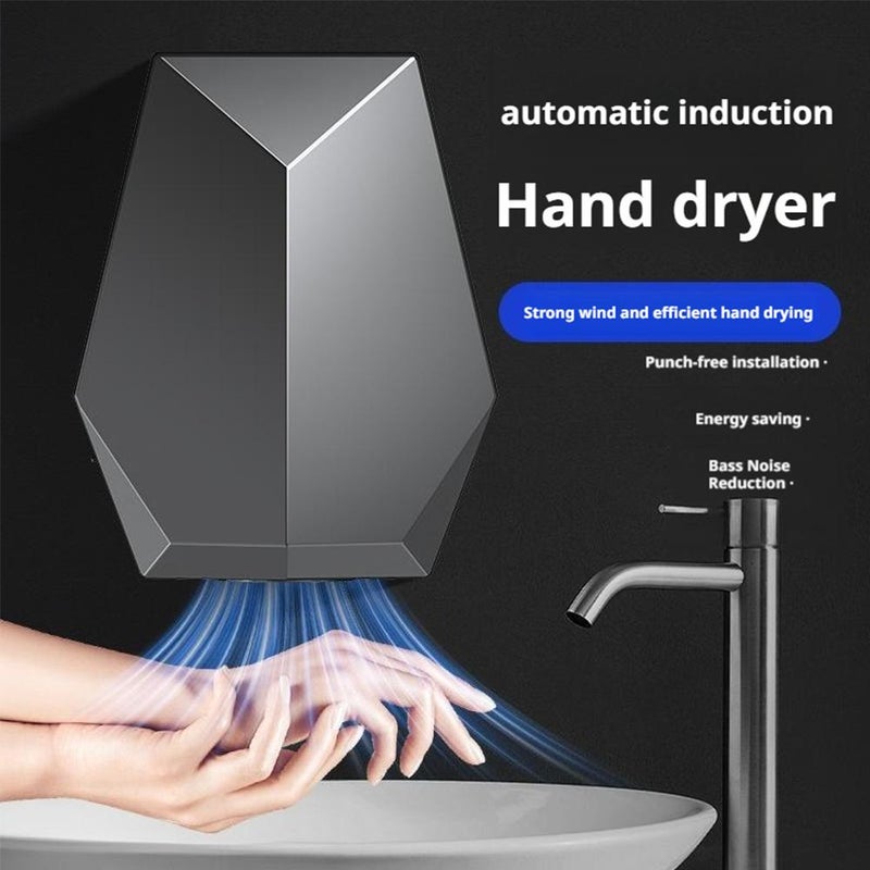 Powerful 1600W Hand Dryer - Wall-Mounted Quiet Automatic Sensor Dryer （9.36''×7.41''×4.09''), No-Drill Installation for Home Kitchen Hotel Bathroom  (White US Specification) - Image 5
